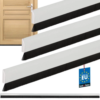 Bandă etanșare sub ușă albă 25 mm 1 m set de 3 buc.