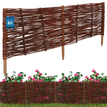 Gard de grădină din răchită condus palisadă margine 100x40 cm