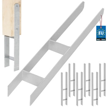 Baza stâlpului h pentru încastrare zincat argintiu 90 mm set de 6 buc.