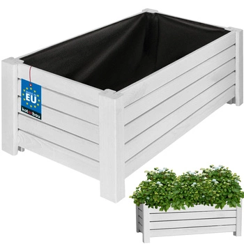 Ghiveci de flori din lemn cutie de grădină alb 60x33 cm