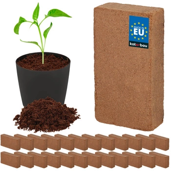 Brichetă de nucă de cocos pentru creșterea plantelor 7 l set de 24 buc.