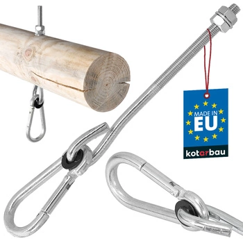 Cârlig pentru balansoar lemn cu carabină cu șurub m10 195 mm