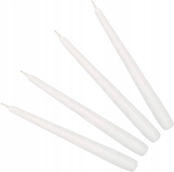 Set de lumânări de masă cu 4 lumânări conice alb