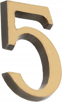 Numărul casei "5" numărul ușii 3d 5cm patină