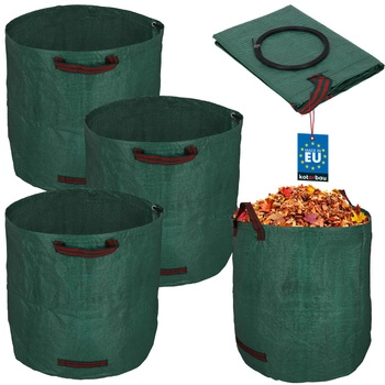 Grădină sac coș pentru frunze iarbă rotund pliabil 270 l set de 3 buc.