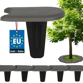 Bordură gazon palisadă cu rampă plastic aspect piatră 3,8 m