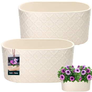 Vase ceramic decorative alungită elegantă crem 12x25 cm set de 2 buc.