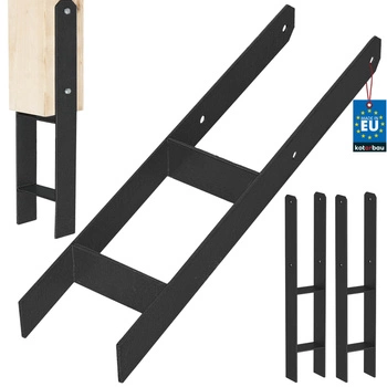 Baza stâlpului h pentru încastrare zincat negru 120 mm set de 2 buc.