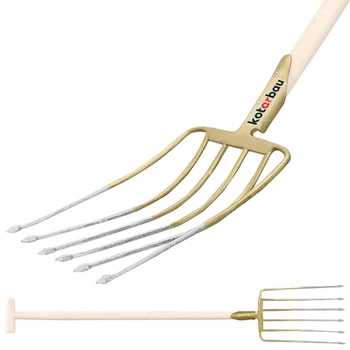 Furcă de săpat agricolă cu 6 furci cu 6 vârfuri, cu arbore