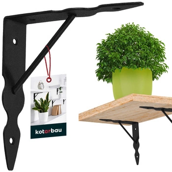 Suport de raft cu ranforsare negru 15x15 cm