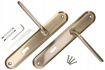 Mâner de ușă cu cheie de 90 mm arbore lung patina