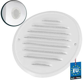 Grilaj de ventilație oțel inoxidabil rotund plasă alb fi 100 mm