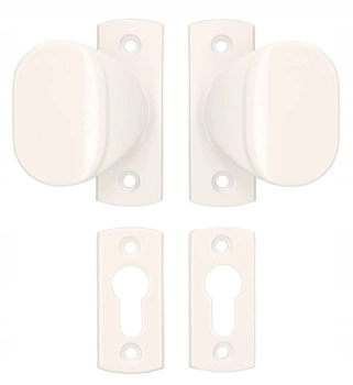 Mâner ușă placă 125 mm poartă - Culoare albă