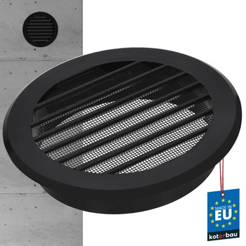 Grilaj de protecție ventilație rotundă plasă 100 mm - Culoare negru