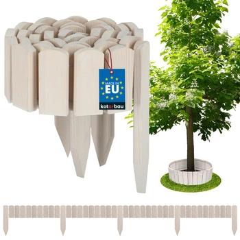 Gard de grădină palisadă bordură din lemn condus alb 200x10 cm