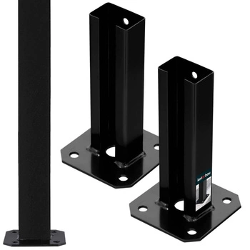 Bază pentru stâlp, montabilă 60x40 mm, set 2 buc. - Culoare negru