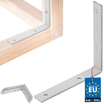 Colțar dulgheresc inoxidabil galvanizat 125x125x20 mm set de 12 buc.