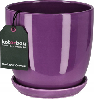 Ghiveci de flori din ceramică vas de protecție cu bază violet ⌀16 cm
