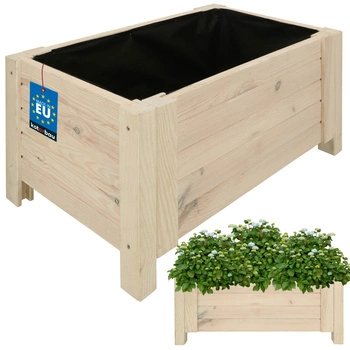 Ghiveci din lemn, cutie de grădină pentru flori și plante 60x39 cm - Culoare albă