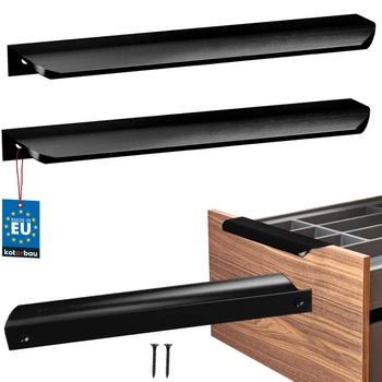 Mâner mobilier aluminiu negru mat 192/212 mm set de 2 buc.