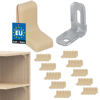 Suport unghiular pentru mobilă cu capac arțar set de 50 buc.