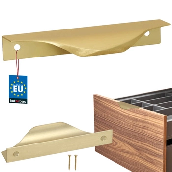 Mâner pentru mobilă modern aluminiu aur mat 96 mm