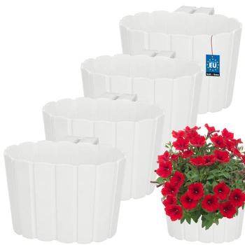 Ghiveci pentru balcon alb na zábradlí 150 MM set de 4 kcu.