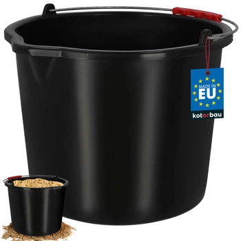 Găleată de construcții gospodărească cu cioc 16 l neagră