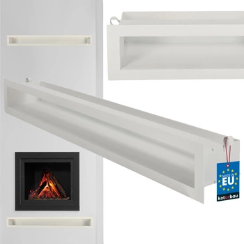 Luft grilaj de șemineu alb oțel 80 cm