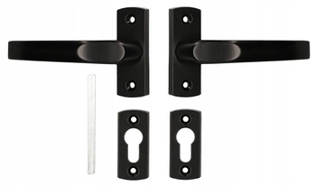 Maner usa placuta 125mm poarta - Culoare neagra