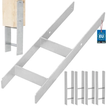 Baza stâlpului h pentru încastrare zincat argintiu 160 mm set de 4 buc.