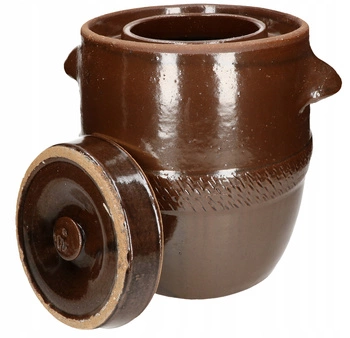 Butoi ceramic cu capac maro 10 l - Culoare maro
