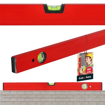 Nivelă din aluminiu pentru construcții roșie 60 cm