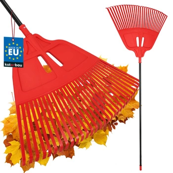 Greblă tip evantai pentru frunze 68 cm + coadă din aluminiu 1,5 m