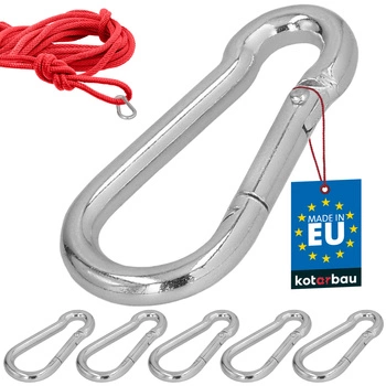 Carabină pentru pompieri leagăn frânghie hamac metalică 50 mm set de 5 buc.