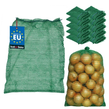 Sac plasă raschel cu șnur pentru ceapă cartofi 5 kg 35x50 cm set de 10 buc.