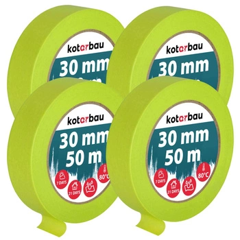 Bandă mascare neon 30 mm 50 m set de 4 buc.