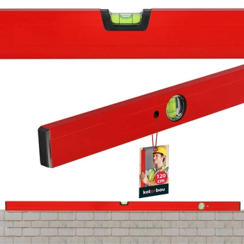 Nivelă din aluminiu pentru construcții roșie 120 cm