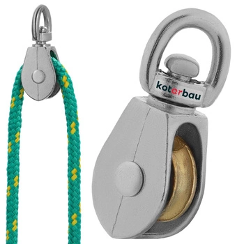 Un singur scripete de cablu placat cu nichel 3/4" fi 5 mm