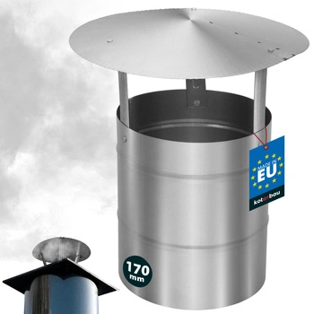 Copertină de fum pentru țeavă de coș galvanizată argintie 170 mm