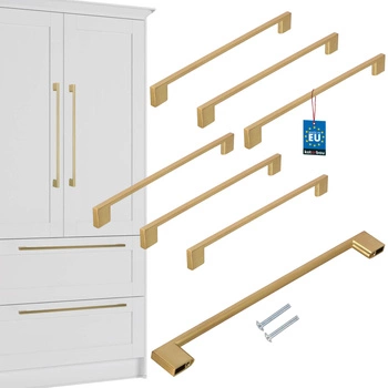 Mâner mobilier clasic modern aur mat 256 mm set de 6 buc.