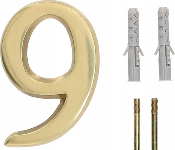 Numărul casei "9" pentru ușă 3d 10cm alamă