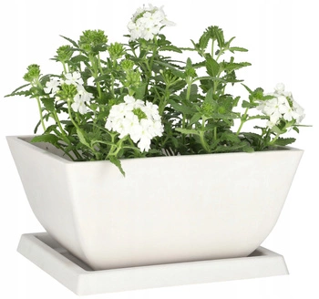 Ghiveci compozit cu bază 127 mm alb