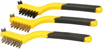 Perie sârmă alamă rugină îngustă set de 3 buc.