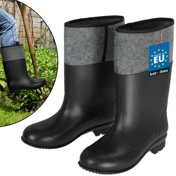Cizme de cauciuc simțit izolate anti-alunecare negru 40
