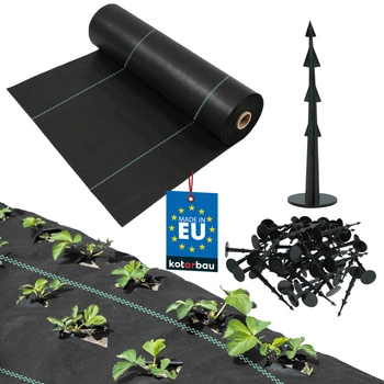 Agrotkanina de grădină universală pentru buruieni cu țăruși 110 g/m2 0,6x100 m