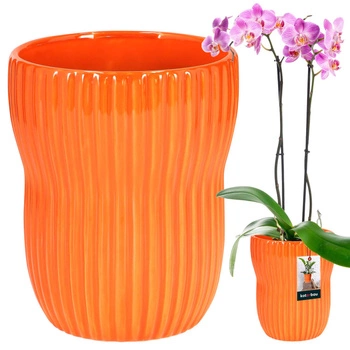 Ghiveci rotund cu caneluri din ceramică 11,5 cm