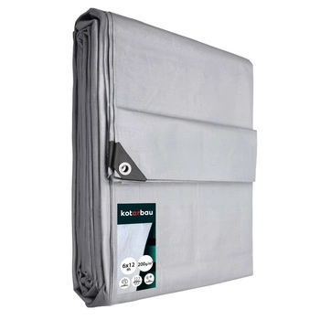 Prelată protectoare rezistentă groasă universală argintie 200 g/m2 6x12 m