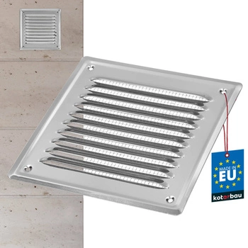 Grilă de ventilație cu ochiuri din oțel inoxidabil 16,5x16,5 cm