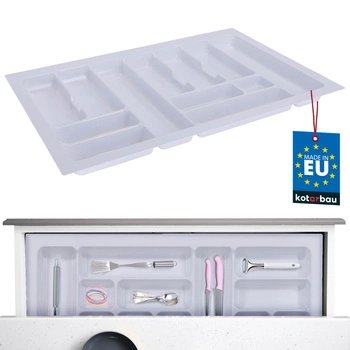 Organizator de tacâmuri inserție pentru sertar de bucătărie alb 49x73 cm